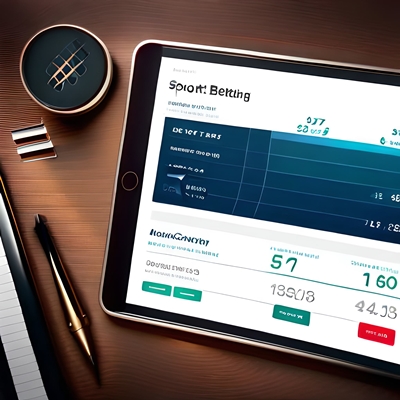 A tablet on a table with a sports betting broker's website displayed on it