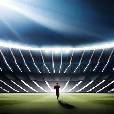 A man leaves the stadium